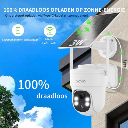 2K 3MP Bewakingscamera Voor Buiten, 2.4Ghz WIFI Camera, Camerabewaking Buiten, 360° zicht, met 2-Weg Audio, Automatische Tracking, Nachtzicht in Kleur, PIR-bewegingsdetectie, Werkt met Alexa,2pcs