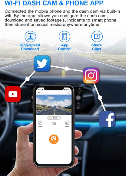 FITCAMX Dash Cam Compatibel met Toyota C-HR 2017-2020 (10,3 CM) Uitgerust met Toyota Safety Sense 1.0 (Model A), 4K Dedicated Car Camera, Ingebouwde WiFi, WDR Nachtzicht, 64GB