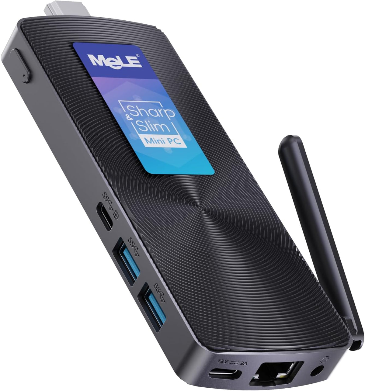 MeLE PCG02 Fanless Mini PC Stick, N100 8GB RAM 256GB, Auto Power On PXE, Windows 11 Pro Kleine Mini Desktop Computer, Alles-in-één USB-C op Industrie IoT, Business Office, Digital Signage, 4K HDMI