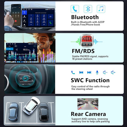 4+64G Android Auto Stereo Auto für VW Golf Tiguan T0uran Passat Polo Seat mit Kabellosem Carplay, Motorsi Touchscreen con GPS Navigation/WiFi/FM/RDS/SWC/Canbus/Bluetooth/EQ
