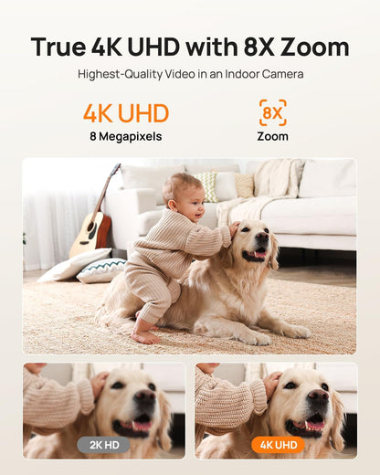 4K HD Bewakingscamera – Beveiligingscamera – Camerabewaking – Binnencamera – Wifi Camera – 360° Panoramisch & AI-detectie – Twee-weg Audio & Wifi 6 Verbinding – 2 Stuks Set