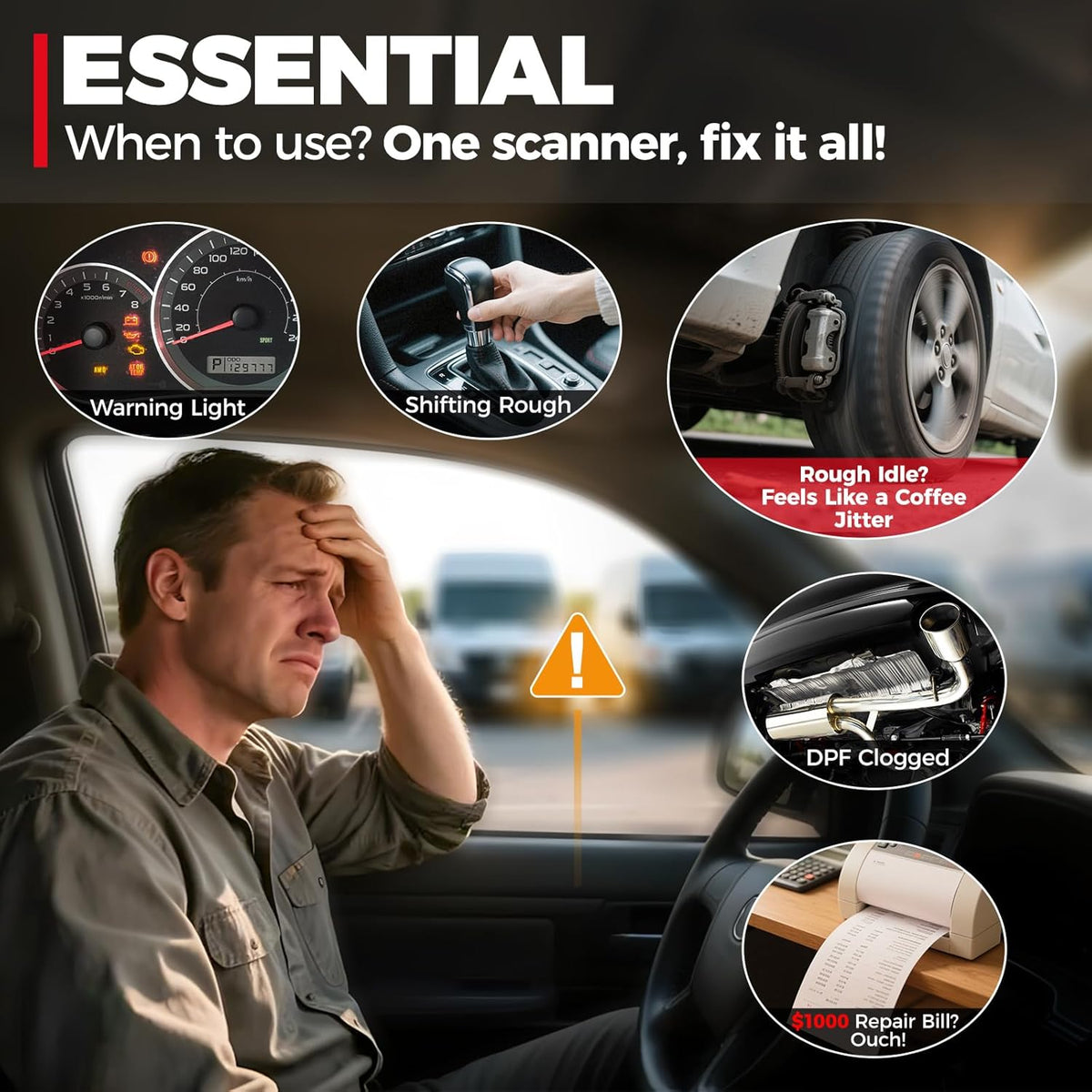 OBD2 Scanner – Diagnosetool – Foutcode Lezer – Auto Scanner – Truck Scanner – 7 Resetfuncties – Gratis Levenslange Updates
