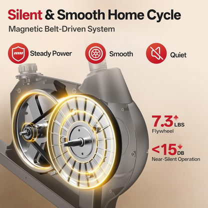 JOROTO JH30/JH30PRO Ligfiets voor Thuis, Bluetooth Magnetische Ligergometer, Hometrainer voor Senioren met 136KG Gewichtscapaciteit, LCD Scherm, Verstelbare Zitting voor Cardiotraining