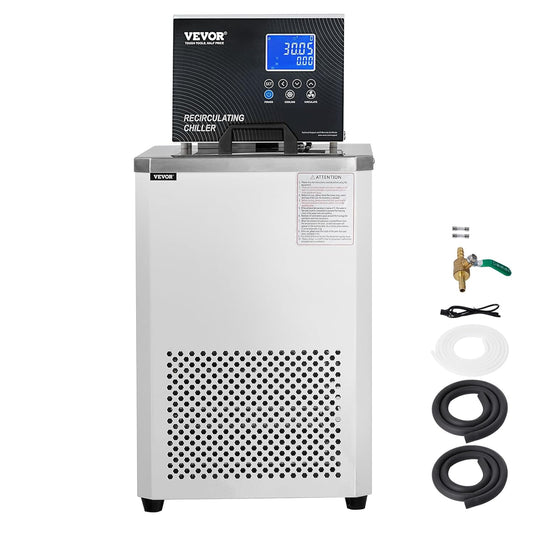 Laboratoriumkoeler – Circulatiekoeler – Koelcirculator – Waterkoeler – Koelmachine – 6L 304 Roestvrij Staal – Temperatuurbereik -5 Tot 100 °C Met LCD-Display