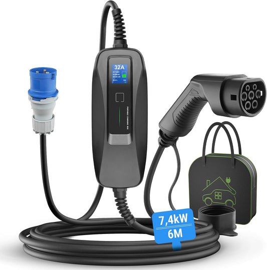 <font dir="auto" style="vertical-align: inherit;"><font dir="auto" style="vertical-align: inherit;">        Type 2 Electric Car Charger, 7.2kW Switchable Current 16/24/32A Charging Cable for Electric Car, IP66 Waterproof, Mobile Charging Station for EV PH
