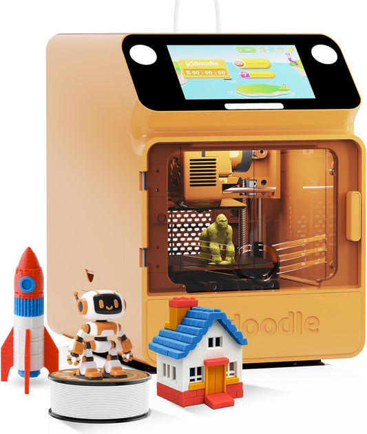 Mini 3D-printer voor kinderen, veilig voor kinderen, speelgoed 3D-printer, STEM leerhulp, wifi en app-bediening, wekelijkse update, speelgoedbibliotheek, touchscreen, mini-formaat, gemakkelijk in te