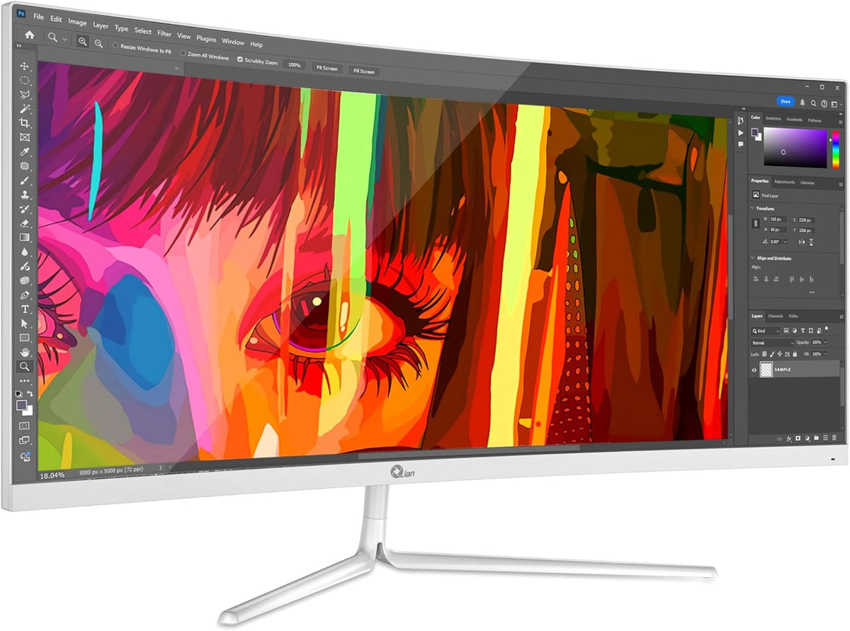 Gebogen Qian 30" Monitor Ultra-Wide FHD | 2560x1080 | VA-paneel | Beeldverhouding 21:9 | Adaptive Sync | 200 Hz | Reactietijd 10ms | Verstelbaar | VESA | HDMI 2.0 / DisplayPort 1.4 | QMC-VA30-02
