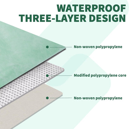 tonchean Waterdichte onderlaag Polyethyleen Stof Roll 30x1M Waterdicht Liner Membraan Tegel Onderlaag Ontkoppeling Membraan Membraan voor Muren of Vloeren in Keuken Badkamer Wasruimte Sauna's