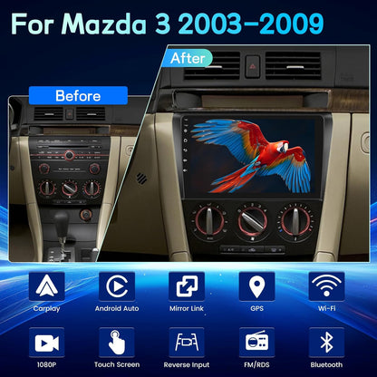 Autoradio Mazda 3 – Android Multimedia Systeem – Navigatie Systeem – Auto Stereo – Auto Radio – 9 Inch Touchscreen – Draadloze CarPlay & Android Auto