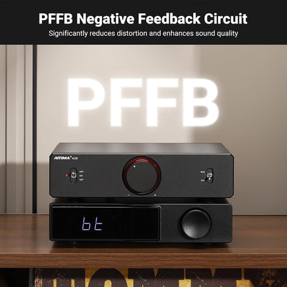 AIYIMA A20 gebalanceerde stereoversterker met HPF-afstelling Home HiFi 2.1 eindversterker TPA3255 desktop klasse D-versterker PFFB met RCA/XLR-ingang en 12V-triggeringang voor passieve luidsprekers