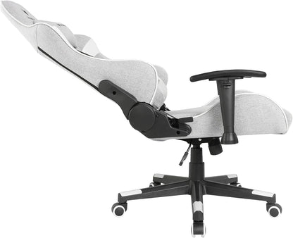 Oversteel - ULTIMET professionele gamestoel, ademende stof, 2D armleuningen, in hoogte verstelbaar, 180° verstelbare rugleuning, gaszuiger klasse 3, tot 120 kg, grijs/wit