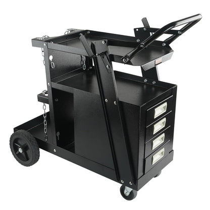 Lastrolley – Laskar – Lastaakwagen – Laswagen – Lasgereedschap Trolley – 4 Laden Opbergruimte – Draagkracht Tot 120 Kg