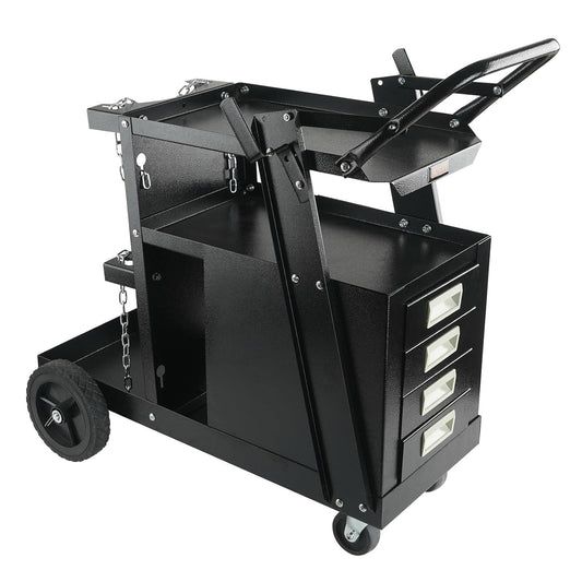 Lastrolley – Laskar – Lastaakwagen – Laswagen – Lasgereedschap Trolley – 4 Laden Opbergruimte – Draagkracht Tot 120 Kg