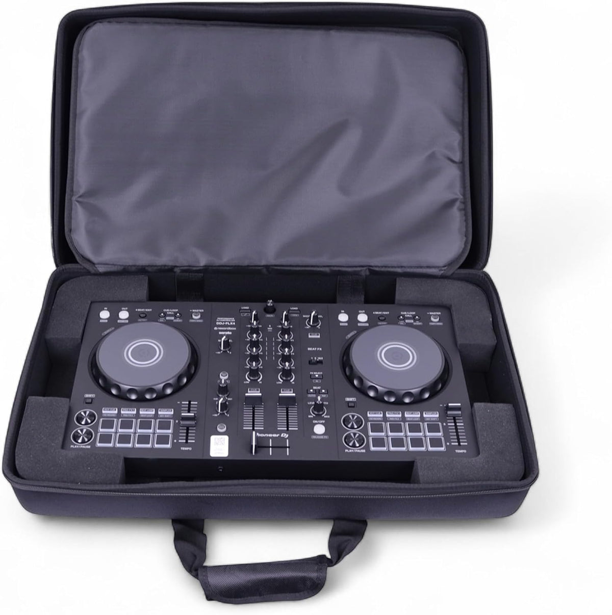 DJ-controller tas – Draagtas – Hardcase – Beschermtas – Koffer – Zwart – 60 x 38 x 17 cm – Met vakken voor laptop en accessoires – Waterbestendige polyester buitenkant