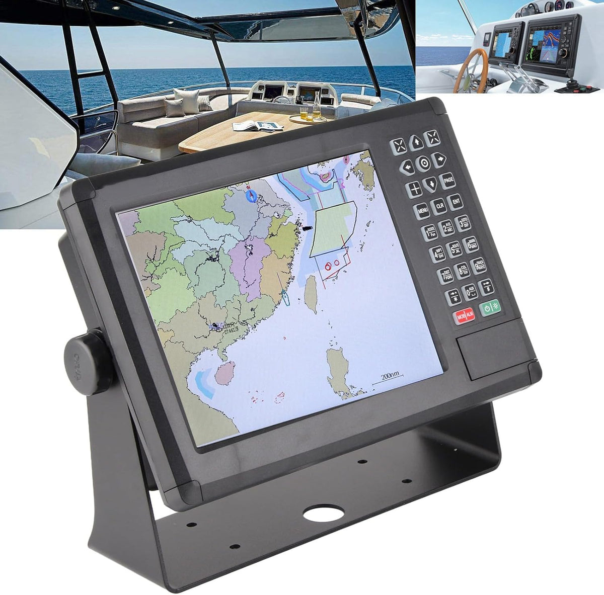 Marine Plotter 10 4 inch LCD Scherm Waterdicht met Geluidsalarm Compatibel met XINUO-MAP en C-Map Kaartsystemen voor Nauwkeurige Scheepsnavigatie