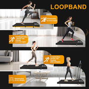 Loopband - Elektrische Loopband - Walking Pad - Inklapbaar - met Helling - Ruimtebesparend - 3.0 pk - Bluetooth-Audio - App - Afstandsbediening - LED-display - Instelbare Snelheid - 1-6 km/u - 12 x 49 x 120 cm - Zwart