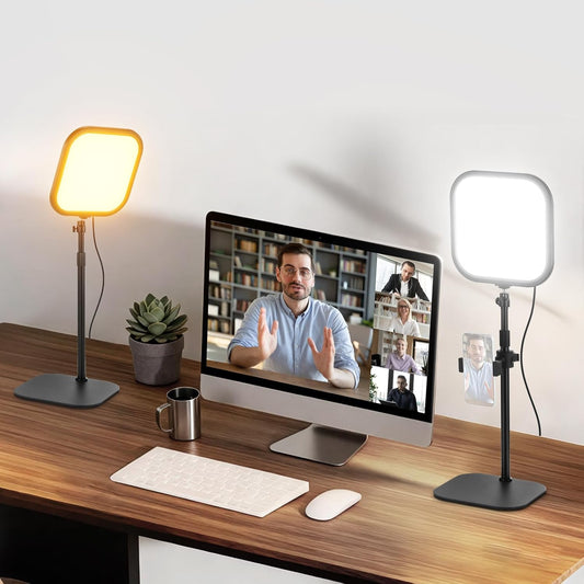 NEEWER Basics L220 Videolamp, 27,9 cm (10,8 inch), met houder, 15 W, Bi-Color Edge Lit Full Screen Desk Light CRI95+ voor laptop, webcam, zoom, calls, streaming-opnames, 2 stuks