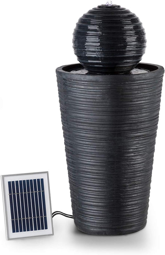 blumfeldt Liquitorre XL tuinfontein - waterornament, zonnefontein, pomp: 200 l/h / IPX8, zonnepaneel: 2 W / 300 cm², batterij tot 8 uur bedrijfstijd / 3,7 V / 2 Ah, LED-verlichting, polyresin