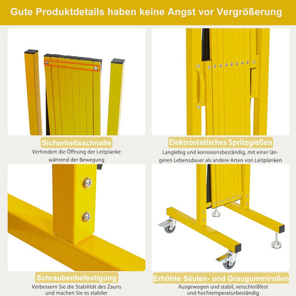 Hekrollen met maximale breedte 270 cm x hoogte 120 cm, telescopische poort, poort, bouwplaats/treinstation/school/garage, raster-accordeonhek, hekpoort (licht, compact)