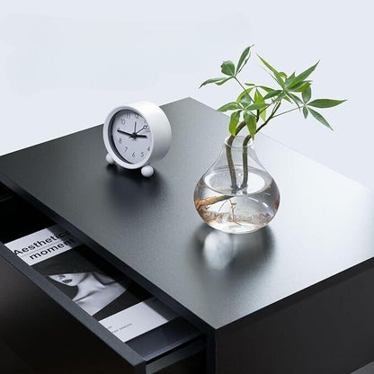 Nachtkastje met LED - Kast - Tafel - Slaapkamerdecoratie - Opbergruimte - 60 cm x 37 cm x 50 cm - Zwart
