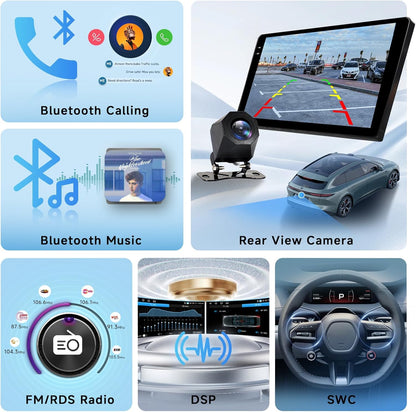Hodozzy 4 GB + 128 GB Android autoradio voor Audi A6 C5 1997-2004 S6 1999-2004 RS6 2002-2006, Carplay Wireless Android Auto, 9 inch InCell Touchscreen 2 Din Radio met Navi Bluetooth DSP WiFi RDS