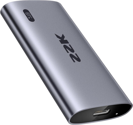 SSK Portable SSD 2TB, Up to 2000MB/s External Solid State Drives, USB 3.2 Gen2X2 NVMe SSD External Hard Drive, Ultra Low Power Consumption for iPhone 15/MacBook/Pro/OTG Phone - QUORE