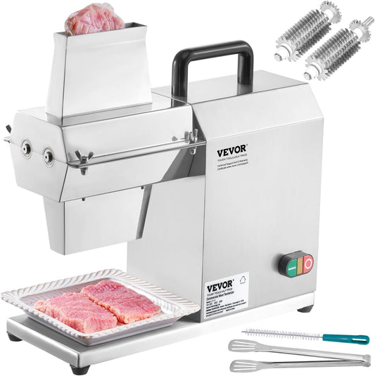 VEVOR Elektrische vleesklopper, vleesmaler, 450 W, met 54 roestvrijstalen messen, professioneel vleeshamer gereedschap, 415 x 170 x 420 mm, voor atomatisch varkensvlees, rundersteakklopper, keukenhulp
