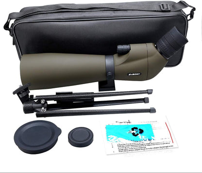 Svbony SV401 Spotting Scope, 20-60X80 Angled Spotting Scope with Tripod, FMC-optiek Waterdicht voor vogels kijken, schietwedstrijden