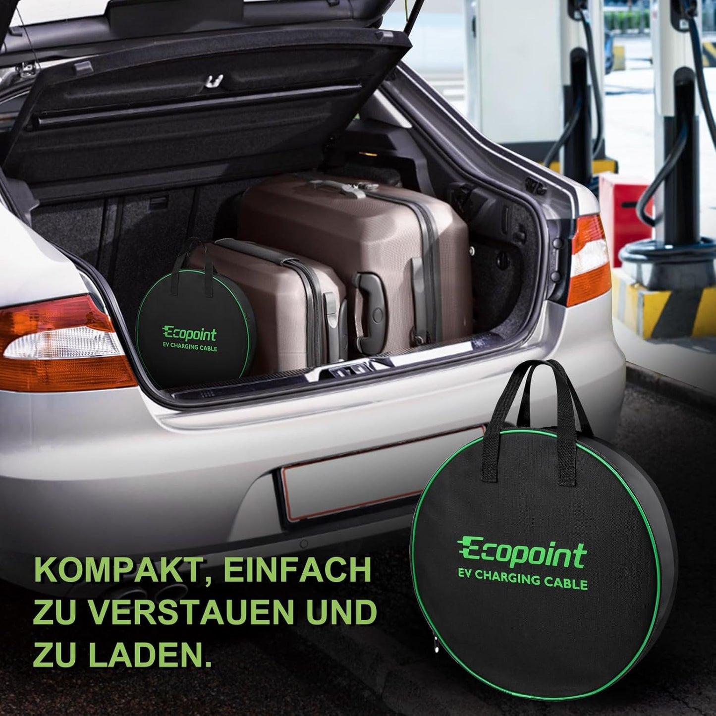 11 kW Type 2 Oplaadkabel – EV-kabel – Laadkabel Elektrische Auto – Mennekes Oplader – 3-fasen 16A Kabel – 7,5 Meter Spiraalkabel – Vuurvast TPU Materiaal – IP55 Waterdicht