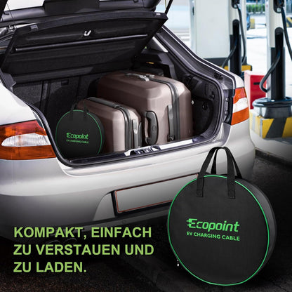 11 kW Type 2 Oplaadkabel – EV-kabel – Laadkabel Elektrische Auto – Mennekes Oplader – 3-fasen 16A Kabel – 7,5 Meter Spiraalkabel – Vuurvast TPU Materiaal – IP55 Waterdicht