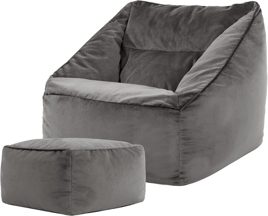 Beanbag Fauteuil – Zitzak Stoel – Lounge Fauteuil – Sessel Zitzak – Hocker – Fluweel Velvet – Inclusief Vulling – Lichtgewicht & Verplaatsbaar