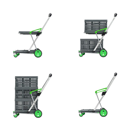 CLAX Transport- en opslagwagen met klapbox, 2 platforms, opvouwbaar