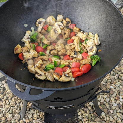 BBQ-Toro cast iron kazan with kazan stove Ø 35 cm | cast iron pan with lid 12.1 l | goulash kettle, fire kettle, outdoor stove - QUORE
