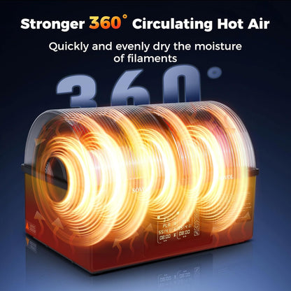 Sovol SH03 filamentdroger met 4 spoelen, 3D-printerfilament droogbox 85 °C Max, verbeterde circulatieventilatoren/automatische vochtverwijdering/automatische droogmodus voor PLA PETG TPU ABS 1,75/2,85