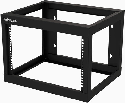 StarTech.com 2 Post 6U Heavy-Duty Wandmonteerbare Server Rack, 19" Open Frame Netwerk Rack, 45cm Diep, Data Rack voor IT/AV/Patchpaneel/Computer Apparatuur (RK619WALLO)