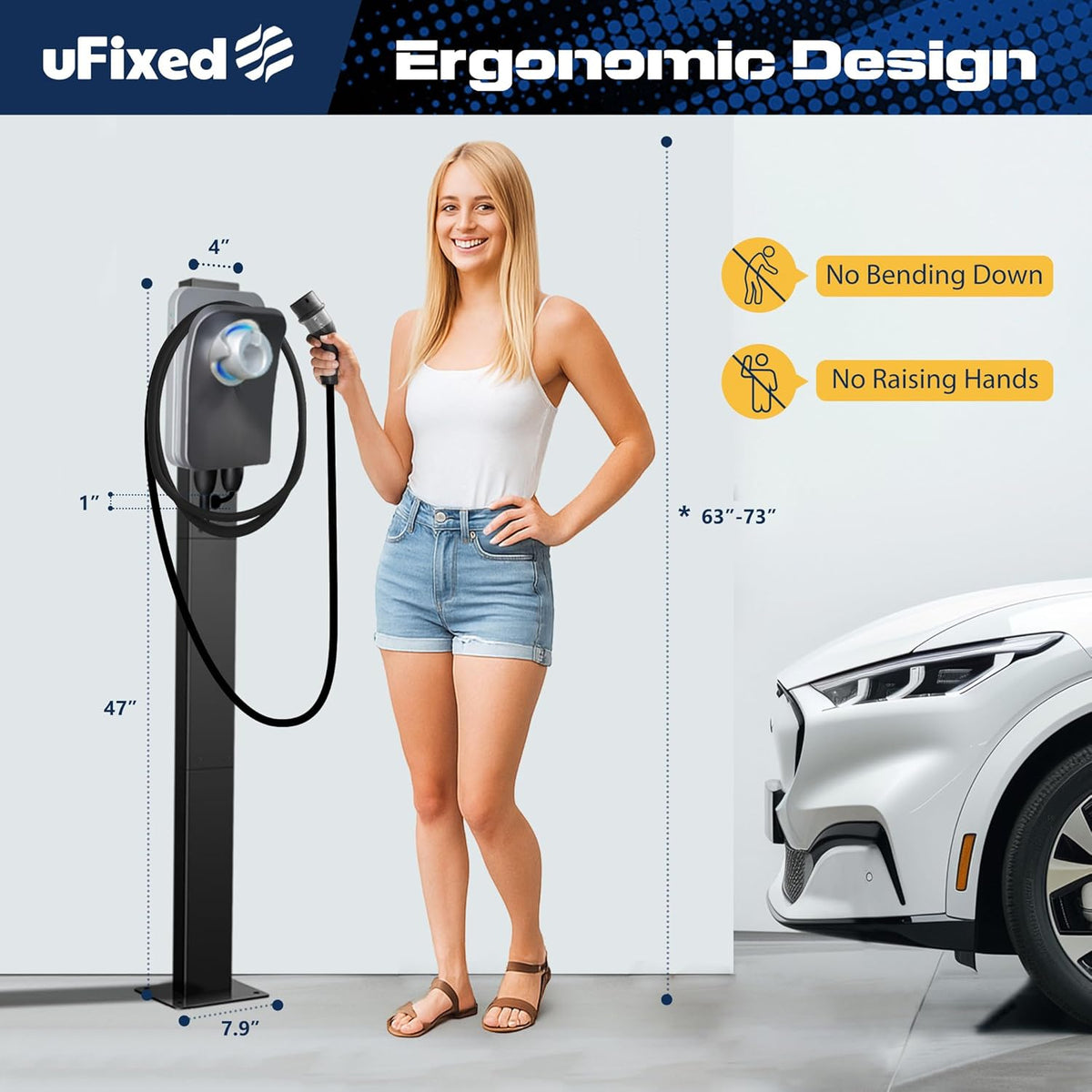 Wandlader Standaard voor Mobiele Wallbox Tesla Laadstation voor Buiten, De Laadzuil voor Mobiele Wallbox Tesla Laadzuil De Wallbox-drager