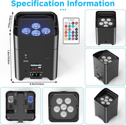 Set van 2 108 W batterij led schijnwerper RGBWA+UV DMX oplaadbare batterij partylicht podiumverlichting met afstandsbediening / PP / IR disco licht voor dj bar KTV band verjaardag bruiloft