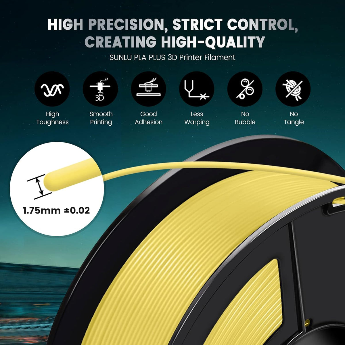PLA+ Filament – 3D Printer Filament – PLA Plus – 3D Printdraad – 1,75 mm – 12 kg Set – 12 Kleuren – Hoogwaardige Printkwaliteit – Milieuvriendelijk Biobased