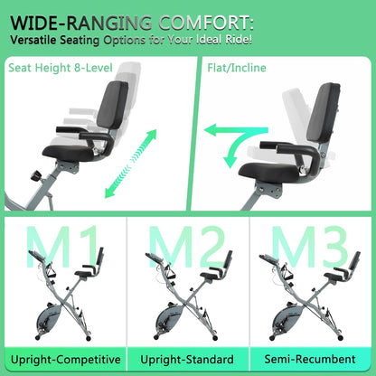 Hometrainer – Fitnessfiets – Spinningfiets – Indoor Bike – Opvouwbare Hometrainer – Magnetische Weerstand 16 Niveaus – Volledig Verstelbaar Zadel en Stuur