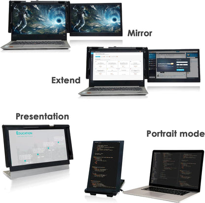 Teamgee Portable Monitor for Laptop, 13.3" Full HD IPS Screen, USB HDMI Laptop with Dual Screen Expansion for Mac, PC, Chrome and Android, Fits All 13"-16.5" Notebook - QUORE
