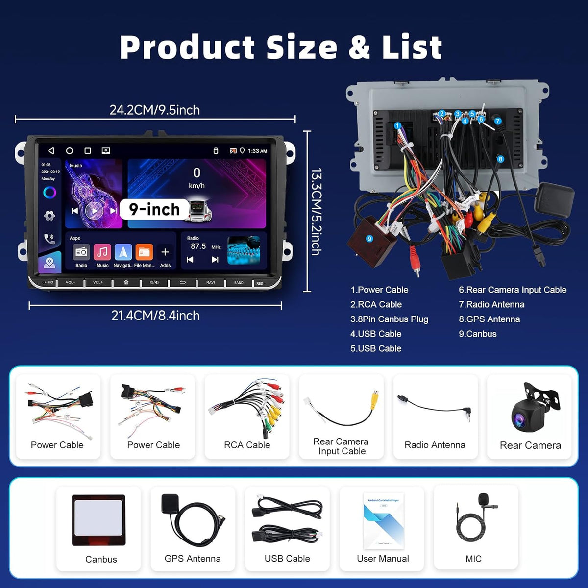 <font dir="auto" style="vertical-align: inherit;"><font dir="auto" style="vertical-align: inherit;">        4+64G: Hodozzy Carplay car radio for VW, Golf 5, Polo, Skoda with navigation/wifi, 9 inch VW car radio 2 Din Bluetooth with Android Auto/Mirror Lin