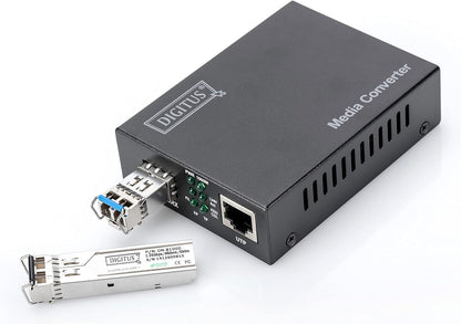 DIGITUS Media Converter - SFP+ poort - 10 Gbit Ethernet - RJ45 / SFP+ - 10GBase-T naar 10GBase-R - Zwart
