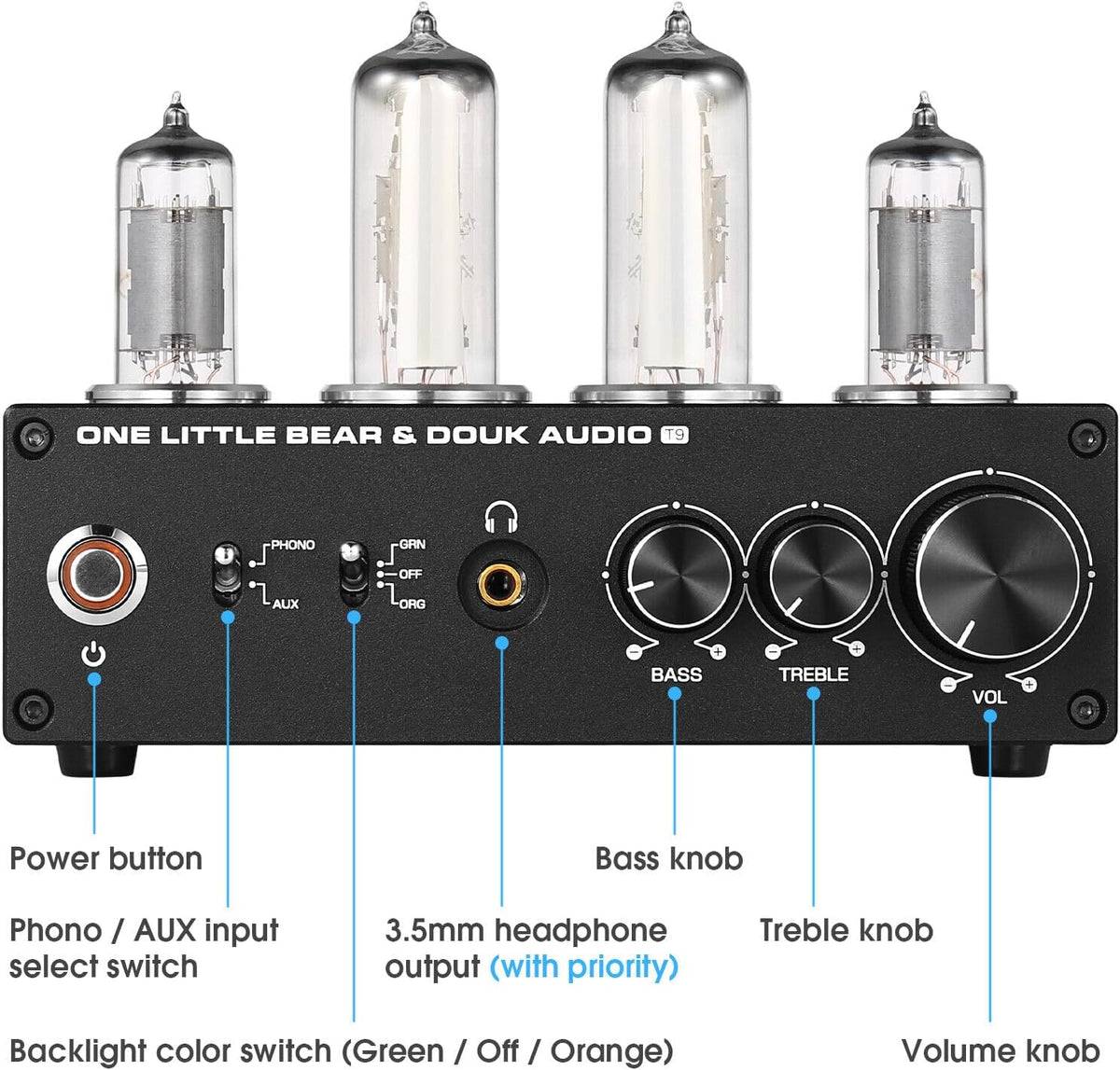 HiFi 6E2 Buizenvoorversterker Phono Preamp voor MM/MC Platenspelers Hoofdtelefoonversterker