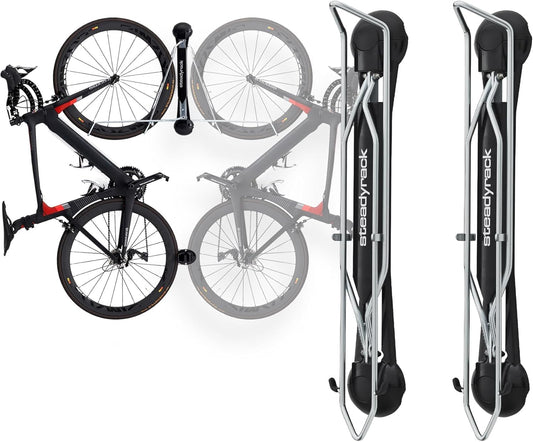 Steadyrack Fietsenrek - Classic Fietsrek - Muurbevestiging Fietsenrek voor Thuis, Muurbevestiging, Garage of Fietsenstalling - 2 Stuks