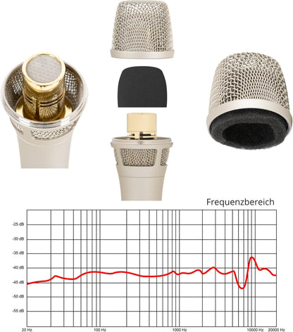 Pronomic CML-104 Condensatormicrofoon voor nauwkeurige geluidsopname - Handmicrofoon met windscherm - Nierfunctie microfoon - Studio-microfoon voor het podium - Incl. klem en tas