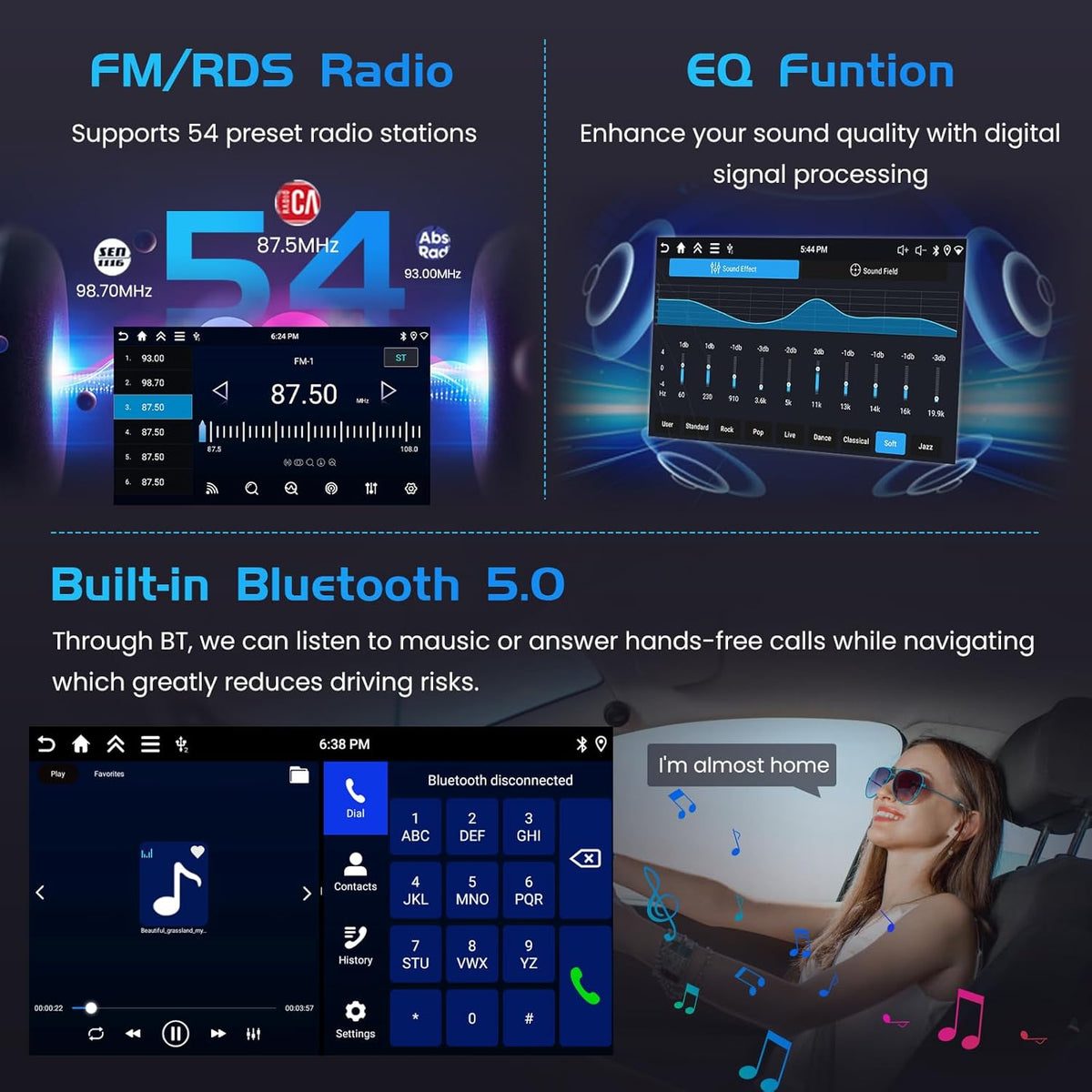 4+128G autoradio voor Fiat 500 2007-2015, Android 15 met 7-inch In-Cell scherm, ondersteunt draadloze CarPlay en Android Auto, Mirror Link, FM/RDS-radio, GPS, wifi, Bluetooth en SWC.