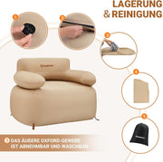 KingCamp Opblaasbare bank, outdoor, camping, luchtbank, met rugleuning, armleuning, opblaasbare bank, camping, voor indoor, outdoor, party, reizen, strand