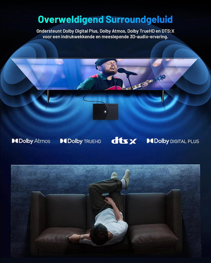 Kinhank 8K Android TV Box Compatible with Dolby Vision, Atmos, DTS X, HDR10+, 8K@60fps BD ISO, 4+64G Media Player, S928X-K/WiFi 6/BT 5.2/Gigabit Ethernet/USB 3.0/AV1/HDMI 2.1,Widevine L1,Poster Wall - QUORE