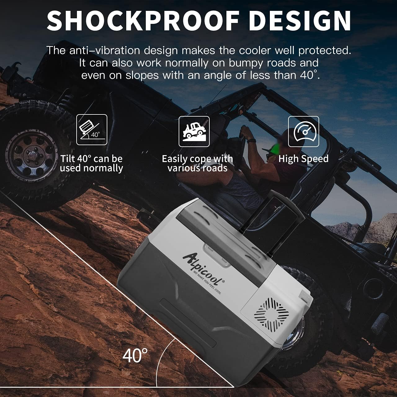 Alpicool CX30 elektrische compressor Koelbox/vriesbox, 30L Mini koelkast 12/24 V en 230 V, Autokoelkast voor auto, vrachtwagen, camping met stopcontact en USB-poort