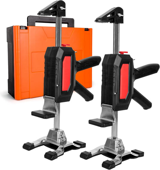 2 stuks werkbesparende armdeurgebruik, plaatlift, kastlift, klemplaten, nivelleringssysteem, 880 lbs/400 kg, voor vloeren, deuren, kastinstallatie, krik voor gipsplaten, hoogte: 38 cm